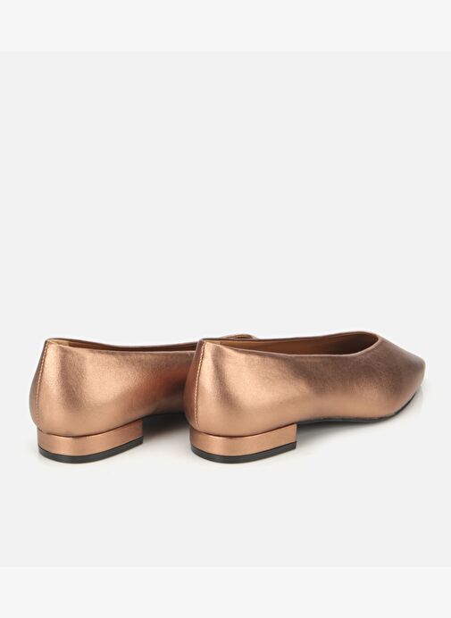 Kadın Deri Bronz Sivri Burunlu Babet 01AYH316500A470 - Görsel 5