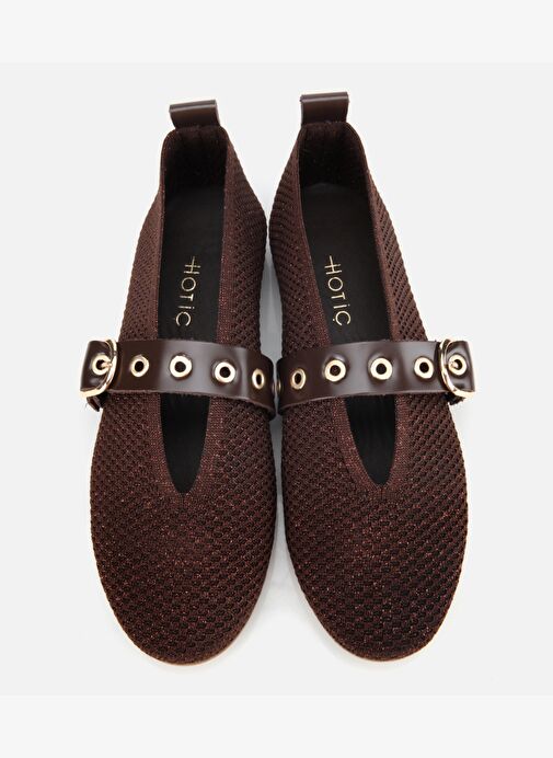 Kadın Kahverengi Örgü Detaylı Mary Jane Kemerli Babet 01AYH316560A480 - Görsel 7