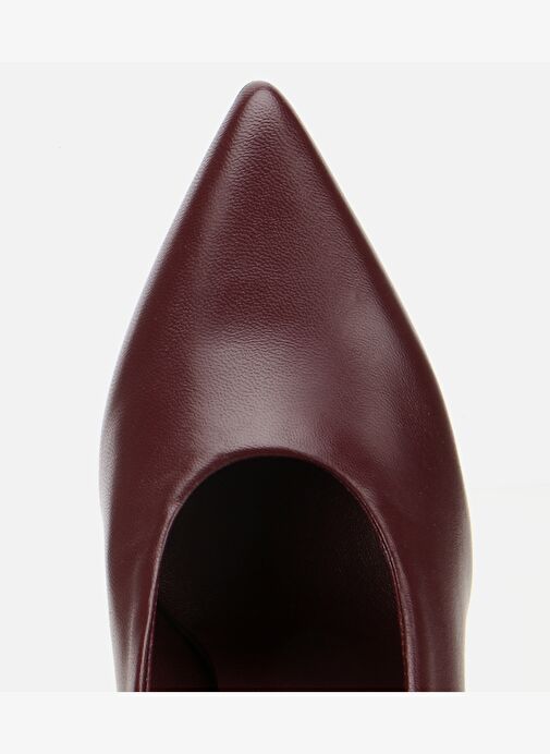 Kadın Deri Bordo Bilekten Bağlamalı Gold Detaylı Yüksek Topuklu Stiletto 01AYH316600A788 - Görsel 6