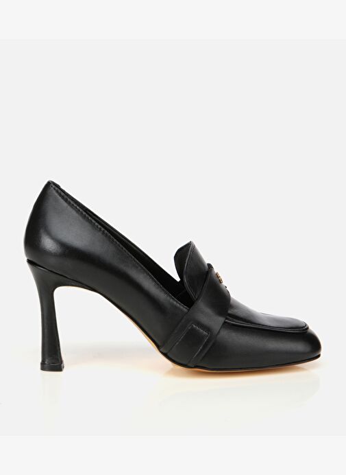 Kadın Deri Siyah Yumuşak Dokulu Gold Detaylı Topuklu Stiletto 01AYH316610A100 - Görsel 2