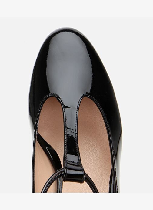 Kadın Rugan Deri Siyah Blok Topuk Detaylı Topuklu Ayakkabı 01AYH316630A100 - Görsel 6