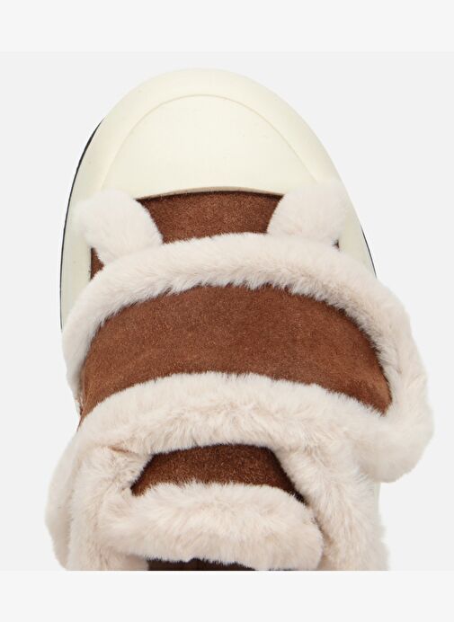 Kadın Süet Deri Taba Kürklü Kalın Bantlı Spor Ayakkabı 01AYH316800A370 - Görsel 6