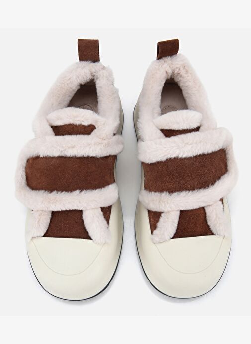 Kadın Süet Deri Taba Kürklü Kalın Bantlı Spor Ayakkabı 01AYH316800A370 - Görsel 7