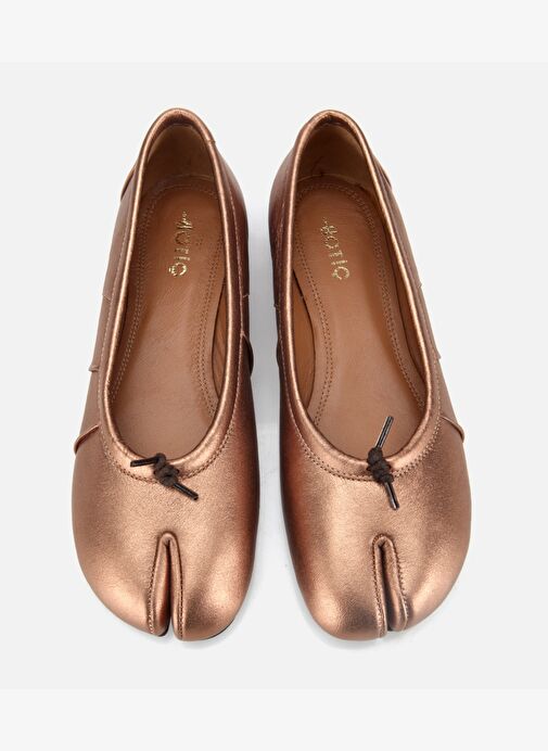 Kadın Deri Bronz Ön Detaylı Babet 01AYH316830A470 - Görsel 7