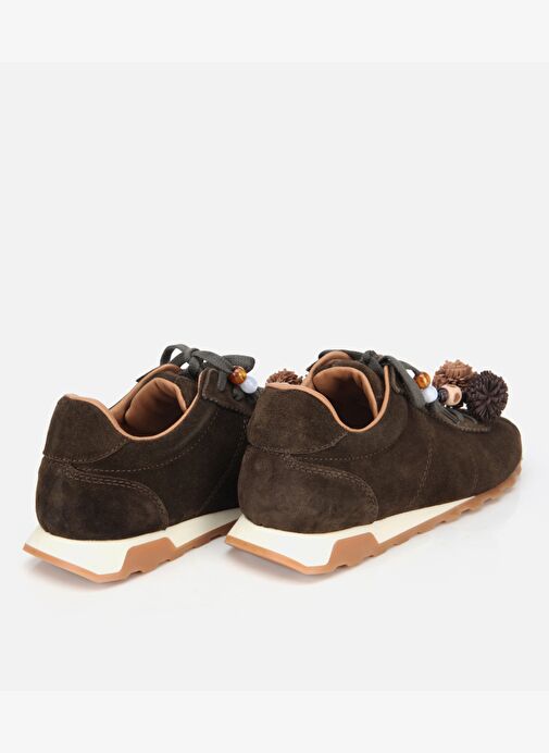 Kadın Süet Deri Haki Aksesuar Detaylı Spor Ayakkabı 01AYH316980A880 - Görsel 6