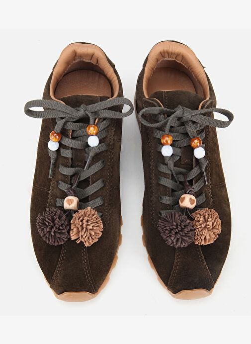 Kadın Süet Deri Haki Aksesuar Detaylı Spor Ayakkabı 01AYH316980A880 - Görsel 8