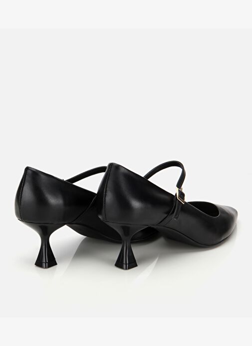 Kadın Deri Mary Jane Siyah İnce Bantlı Stiletto 01AYH317720A100 - Görsel 5