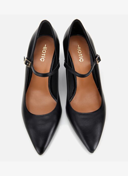 Kadın Deri Mary Jane Siyah İnce Bantlı Stiletto 01AYH317720A100 - Görsel 7