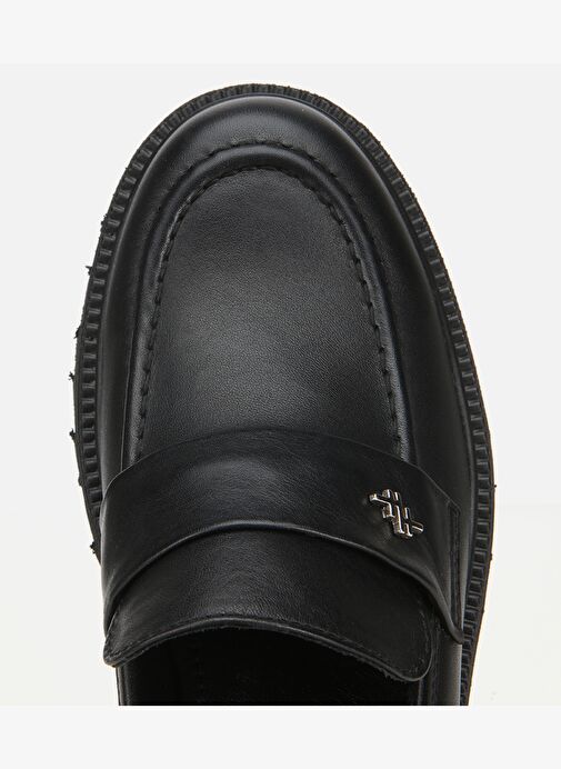 Kadın Deri Siyah Kalın Tabanlı Klasik Loafer 01AYH318340A100 - Görsel 6