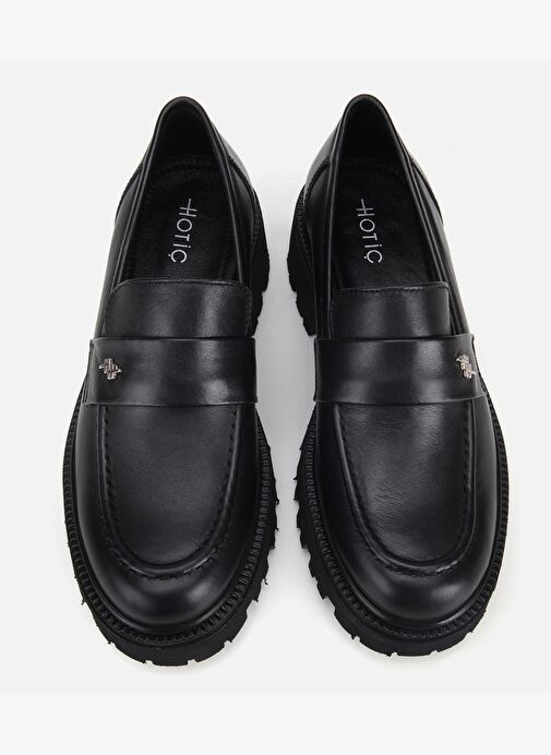 Kadın Deri Siyah Kalın Tabanlı Klasik Loafer 01AYH318340A100 - Görsel 7