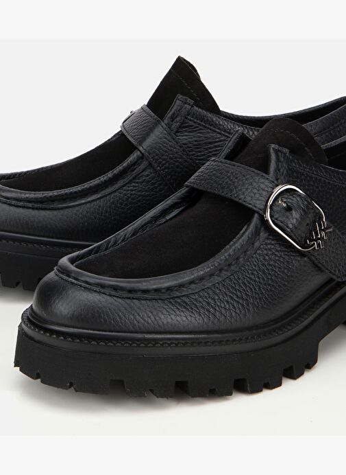 Kadın Deri Siyah Toka Detaylı Günlük Loafer 01AYH318360A100 - Görsel 4