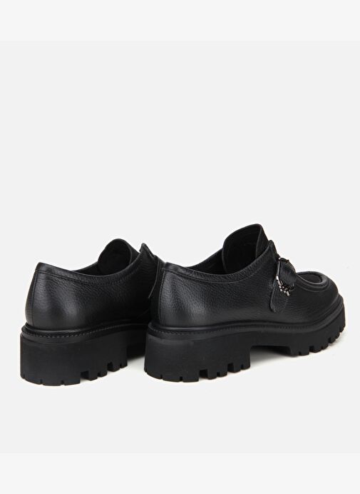 Kadın Deri Siyah Toka Detaylı Günlük Loafer 01AYH318360A100 - Görsel 5
