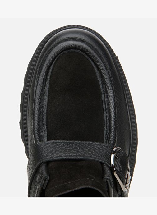 Kadın Deri Siyah Toka Detaylı Günlük Loafer 01AYH318360A100 - Görsel 6