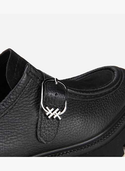 Kadın Deri Siyah Toka Detaylı Günlük Loafer 01AYH318360A100 - Görsel 7