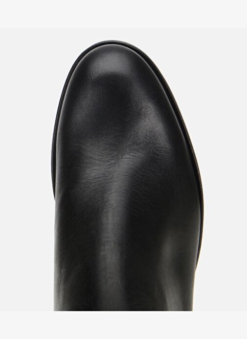 Kadın Deri Siiyah Lastik Detaylı Bilekte Düz Bot 01BOH312660A100 - Görsel 6