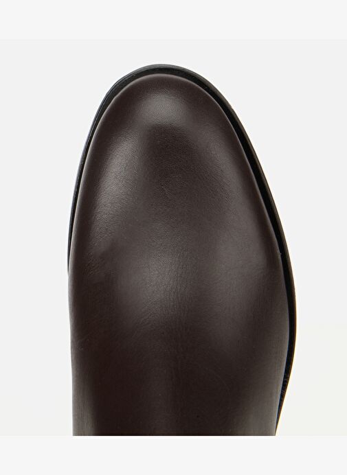 Kadın Deri Kahverengi Lastik Detaylı Bilekte Düz Bot 01BOH312660A480 - Görsel 6