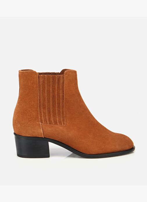 Kadın Süet Deri Taba Lastik Detaylı Bilekte Düz Bot 01BOH312670A430 - Görsel 2