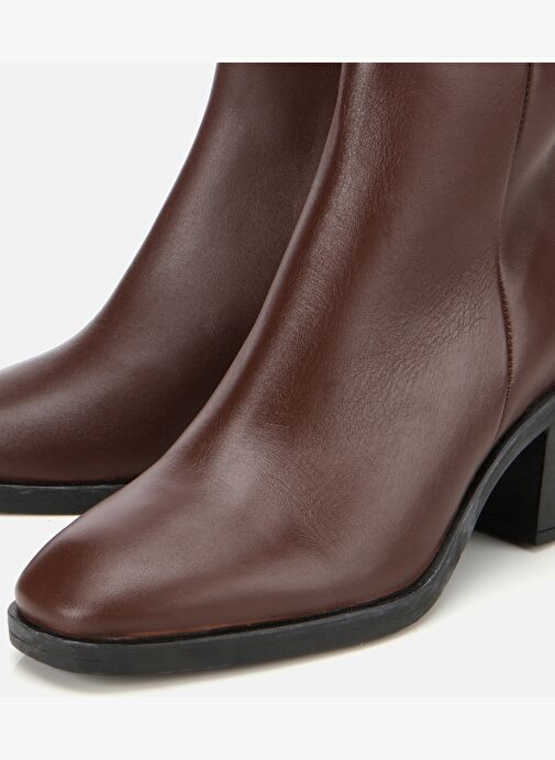 Kadın Deri Kahverengi Bilekte Topuklu Bot 01BOH312680A480 - Görsel 4