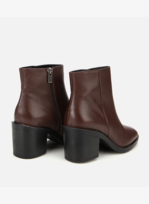 Kadın Deri Kahverengi Bilekte Topuklu Bot 01BOH312680A480 - Görsel 5