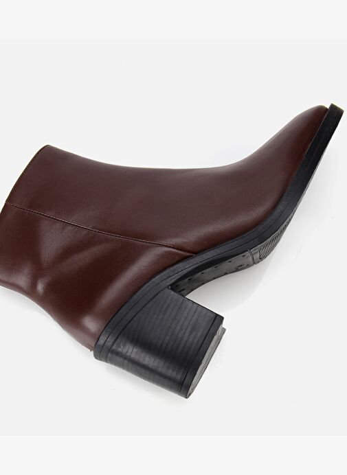 Kadın Deri Kahverengi Bilekte Topuklu Bot 01BOH312680A480 - Görsel 7