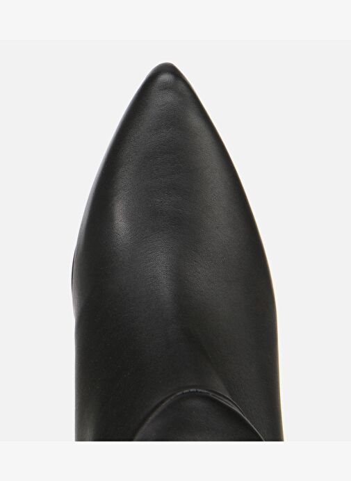 Kadın Deri Siyah Büzgülü Sivri Burunlu İnce Topuklu Bot 01BOH312730A100 - Görsel 6