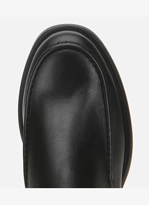 Kadın Deri Siyah Lastik Detaylı Topuklu Bot 01BOH312810A100 - Görsel 6