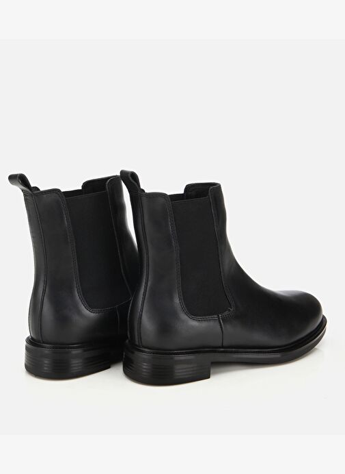 Kadın Deri Siyah Lastik Detaylı Düz Bot 01BOH313020A100 - Görsel 5
