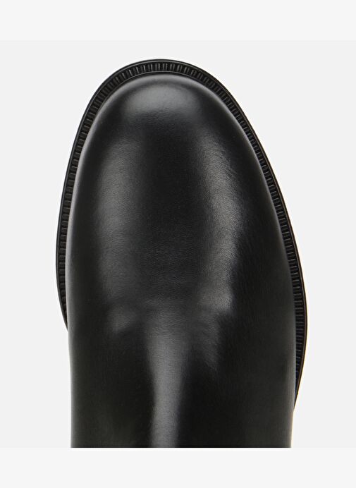 Kadın Deri Siyah Lastik Detaylı Düz Bot 01BOH313020A100 - Görsel 6