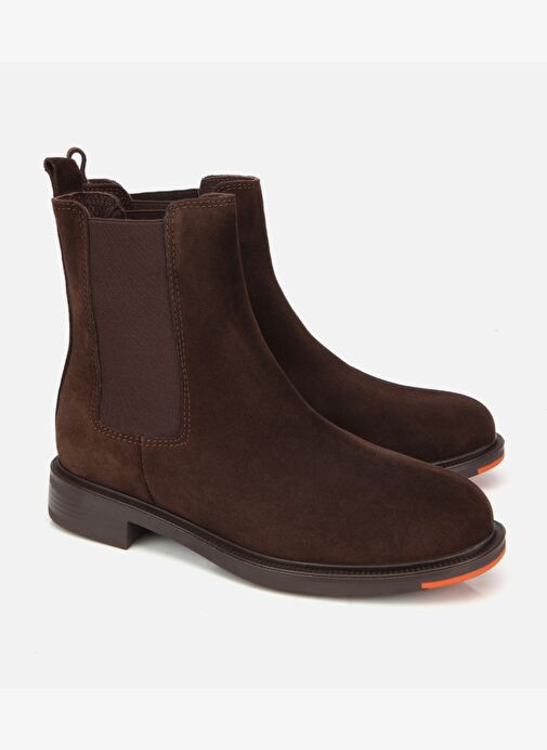 Kadın Süet Deri Kahverengi Lastik Detaylı Düz Bot 01BOH313030A480 - Görsel 3