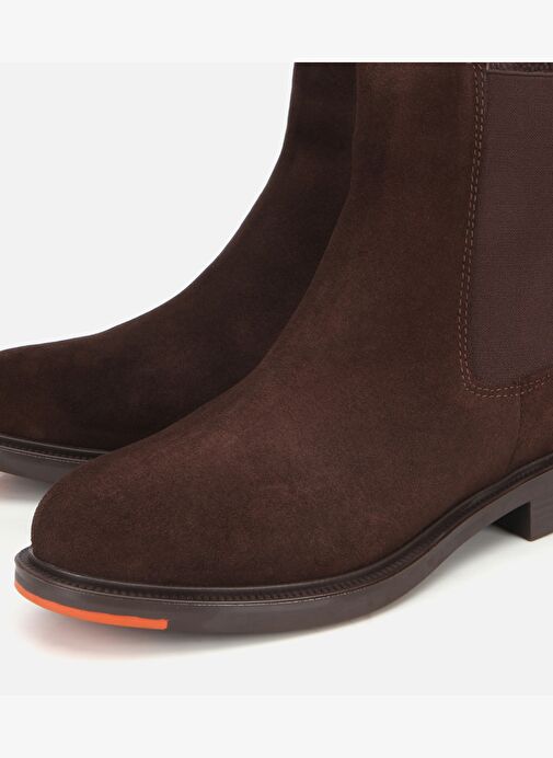 Kadın Süet Deri Kahverengi Lastik Detaylı Düz Bot 01BOH313030A480 - Görsel 4