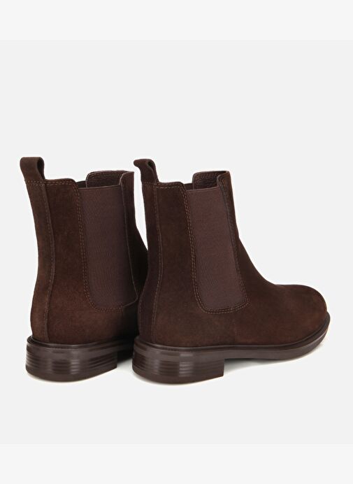 Kadın Süet Deri Kahverengi Lastik Detaylı Düz Bot 01BOH313030A480 - Görsel 5