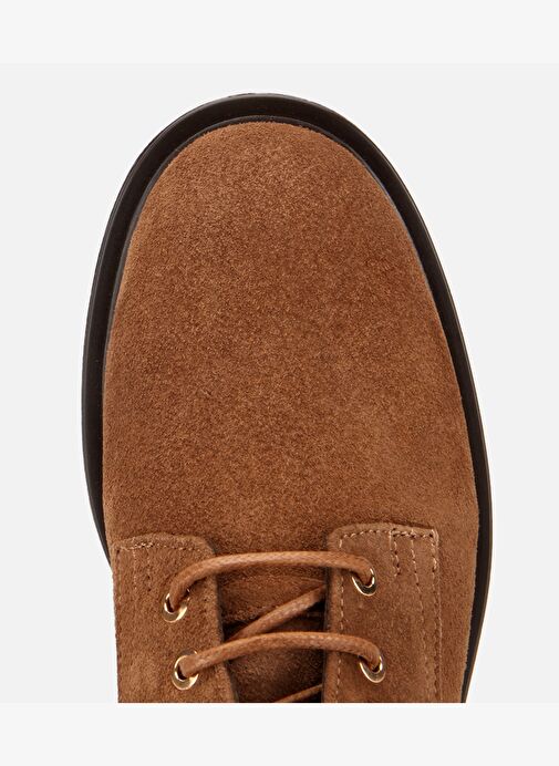 Kadın Süet Deri Taba Bağcık Detaylı Fermuarlı Düz Bot 01BOH313050A340 - Görsel 6