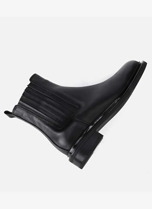 Kadın Deri Siyah Lastik Detaylı Bilekte Düz Bot 01BOH313060A100 - Görsel 7