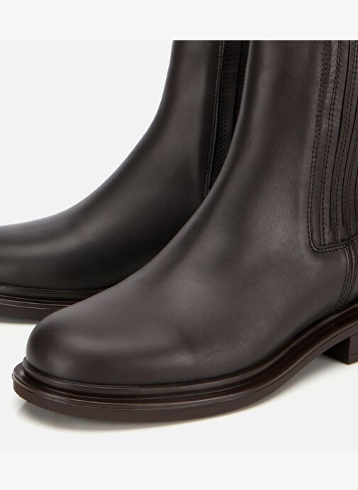 Kadın Deri Kahverengi Lastik Detaylı Bilekte Düz Bot 01BOH313060A480 - Görsel 4