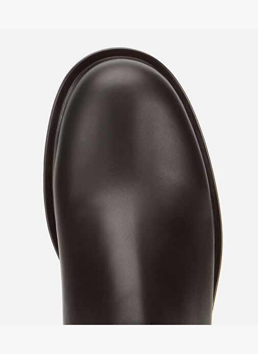 Kadın Deri Kahverengi Lastik Detaylı Bilekte Düz Bot 01BOH313060A480 - Görsel 6