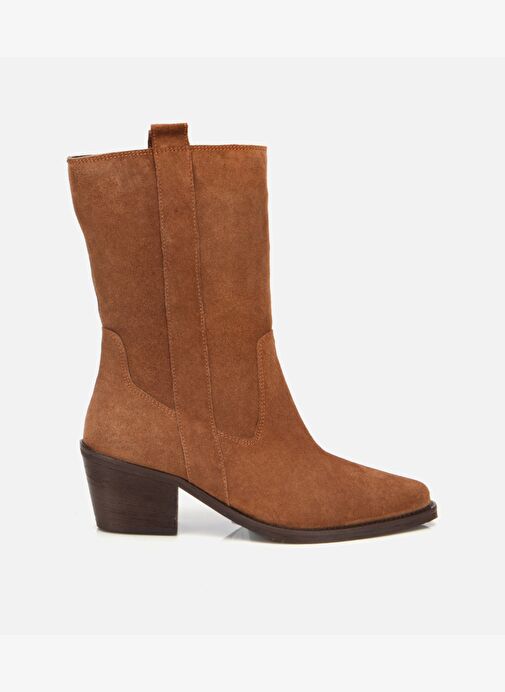 Kadın Süet Deri Taba Western Kovboy Topuklu Bot 01BOH313150A340 - Görsel 2