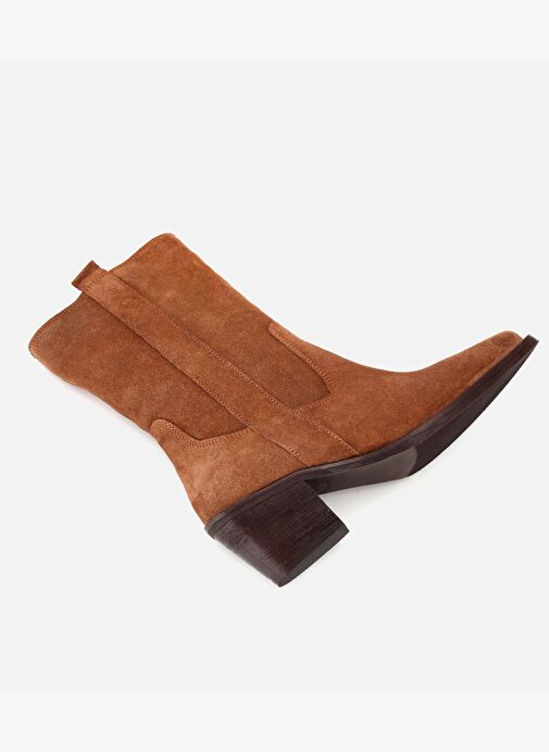 Kadın Süet Deri Taba Western Kovboy Topuklu Bot 01BOH313150A340 - Görsel 7