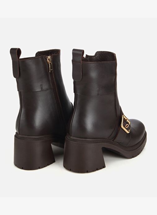 Hotiç Hotiç Kadın Deri Kahverengi Tokalı Kalın Tabanlı Topuklu Bot 01BOH313180A480 | Boyner Kahverengi - 5. görsel