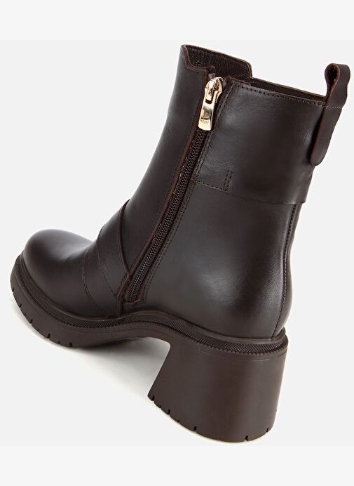 Hotiç Hotiç Kadın Deri Kahverengi Tokalı Kalın Tabanlı Topuklu Bot 01BOH313180A480 | Boyner Kahverengi - 7. görsel