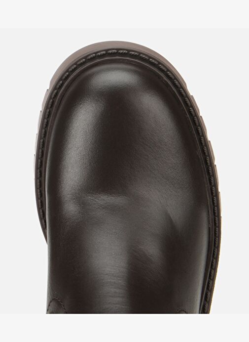 Kadın Deri Kahverengi Streç Bilekte Düz Bot 01BOH313210A480 - Görsel 6