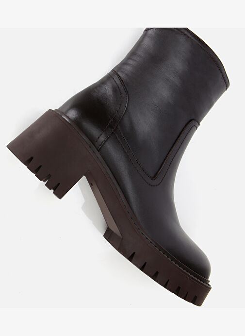 Kadın Deri Kahverengi Streç Bilekte Düz Bot 01BOH313210A480 - Görsel 7