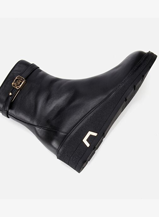 Kadın Deri Siyah Tokalı Dolgu Topuklu Bot 01BOH313290A100 - Görsel 7