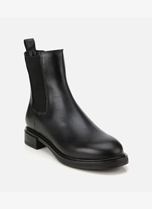 Kadın Deri Siyah Lastik Detaylı Düz Bot 01BOH313410A100 - Görsel 3