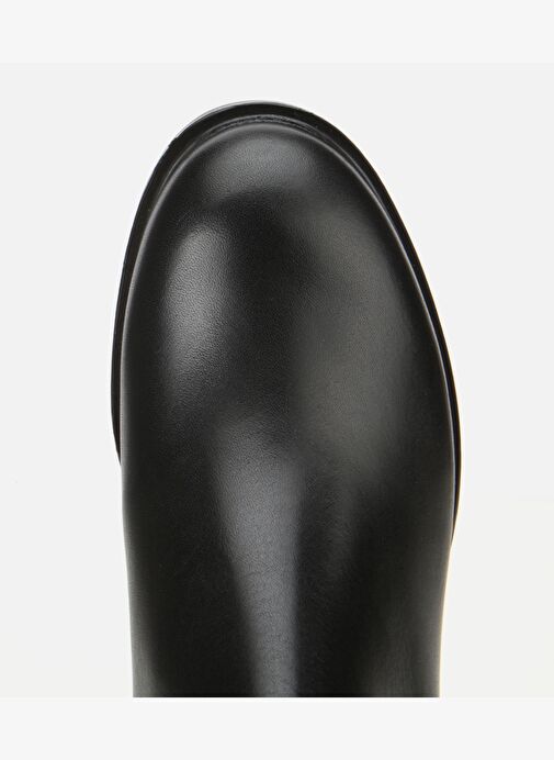 Kadın Deri Siyah Lastik Detaylı Düz Bot 01BOH313410A100 - Görsel 6