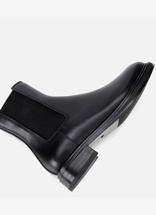 Kadın Deri Siyah Lastik Detaylı Düz Bot 01BOH313410A100 - Görsel 7