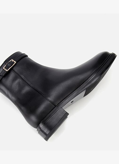 Kadın Deri Siyah Tokalı Düz Bot 01BOH313420A100 - Görsel 7