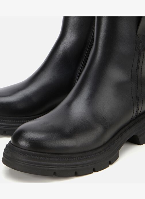 Kadın Deri Siyah Yumuşak Dokulu Bilekte Düz Bot 01BOH313470A100 - Görsel 4