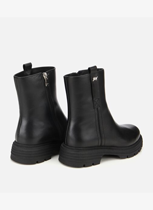 Kadın Deri Siyah Yumuşak Dokulu Bilekte Düz Bot 01BOH313470A100 - Görsel 5