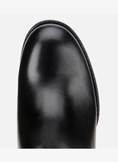 Kadın Deri Siyah Lastik Detaylı Bilekte Topuklu Bot 01BOH314560A100 - Görsel 6