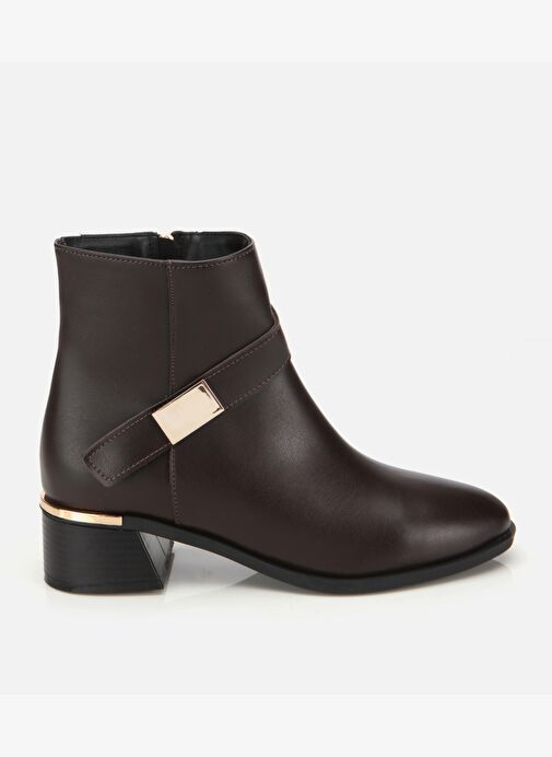 Kadın Kahverengi Metal Detaylı Bilekte Düz Bot 01BOH314860A480 - Görsel 2